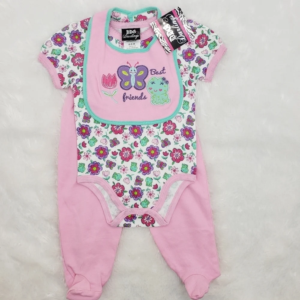 Girls Spring Summer Outfit Sets Infants Size 6/9 Months Bundle